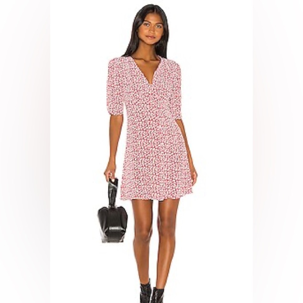 AllSaints Kota Scatter Floral Mini Dress Pink Print XS - Picture 4 of 7